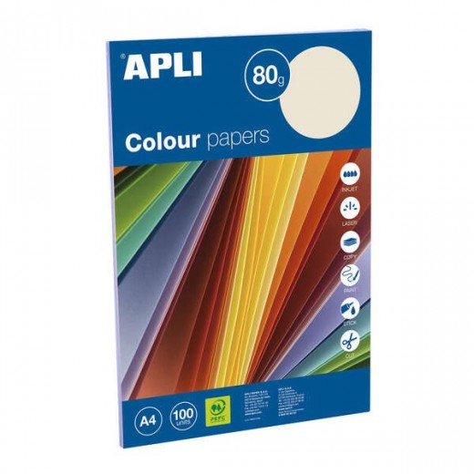 Apli Papel Color Surtido Pastel A4 100 Hojas