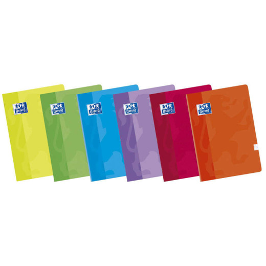 Oxford Classic Pack de 10 Libretas Grapadas Formato A5+ Cuadriculado 4x4mm - 48 Hojas con Margen - Tapa Blanda Plastificada - Colores Surtidos