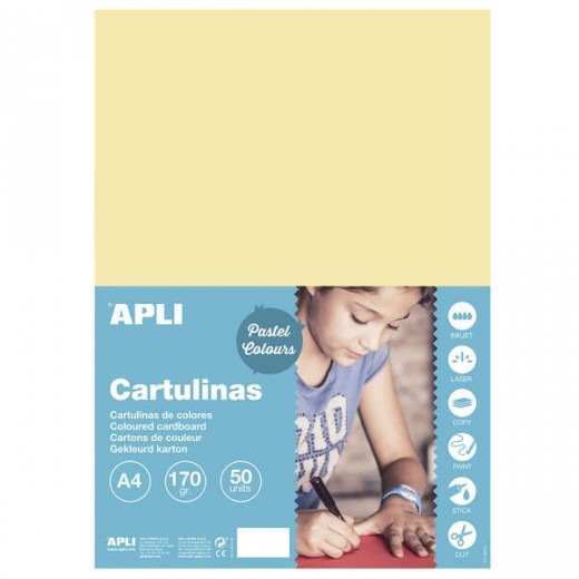 Apli Cartulina Vainilla A4 170g 50 Hojas