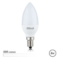 Elbat Bombilla LED - Potencia: 6W - Lumenes: 500 - Tipo de Luz: 4000K Luz Blanca - Casquillo: E14 - Angulo: 180º - Dimensiones: 37X100mm - 30.000 Horas de Vida - 15.000 Encendidos - Color Blanco