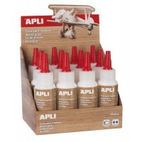 Apli Cola Madera 80ml - Gran Poder de Adhesion - Transparente al Secar - Aplicador de Precision Incluido - sin Disolventes