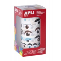 Apli Gomets Ojos de Colores - 23 Formas Diferentes - 30 Hojas Pretroqueladas - 1380 Gomets por Rollo