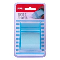 Apli Rollo Dispensador de Nota Adhesiva 50mm x 8m - Facil de Usar - Adhesivo de Calidad - Diseño Ergonomico - Azul Pastel