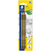 Staedtler Noris 183 Pack de 3 Lapices de Grafito Triangulares - Mina 2HB - Resistencia a la Rotura