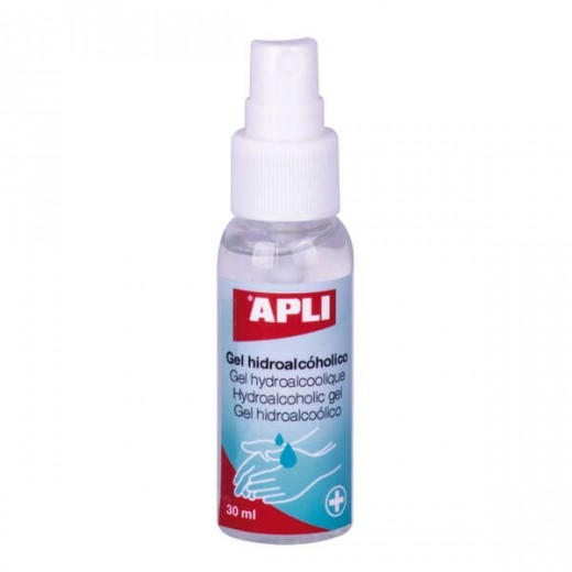 Apli Gel Hidroalcoholico Desinfectante - 30ml - 70% Etanol - sin Aclarado - Normativa Antivirica - Pulverizador