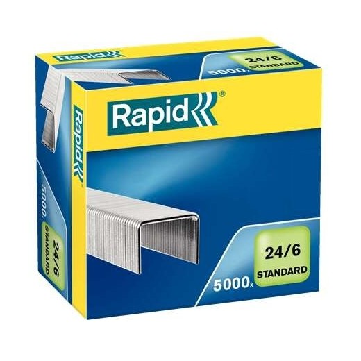 Rapid Confort Caja de 5000 Grapas 24/6 - Hasta 20 Hojas - Alambre Flexible - Patilla de 6mm