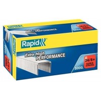 Rapid Super Strong Caja de 5000 Grapas 24/8+ - Hasta 50 Hojas - Alambre Galvanizado Superreforzado - Patilla de 8