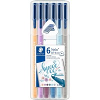 Staedtler Triplus Color 323 Pack de 6 Rotuladores de Punta Fina - Trazo 1mm Aprox - Tinta Base de Agua - Colores Surtidos