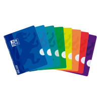 Oxford School Openflex A4 Libreta Grapada - Tapa de Plastico Resistente - 48 Hojas con Cuadricula 5x5 - 2 Margenes - Colores Surtidos