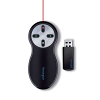 Kensington Presentador Inalambrico con Laser Rojo - Alcance de 20 Metros - Almacenamiento Interno USB - Negro