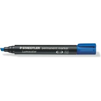 Staedtler Lumocolor 350 Rotulador Permanente - Punta Biselada 2-5mm aprox. - Tinta Base de Alcohol - Secado Rapido - Color Azul