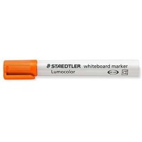 Staedtler Lumocolor 351 Rotulador para Pizarra Blanca - Punta Redonda - Trazo 2mm - Capuchon con Clip - Color Naranja