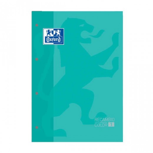 Oxford School Classic Cuaderno de Recambio - Tamaño A4 - Tapa Blanda - Encolado - Cuadricula 5x5 - 80 Hojas - Color Ice Mint