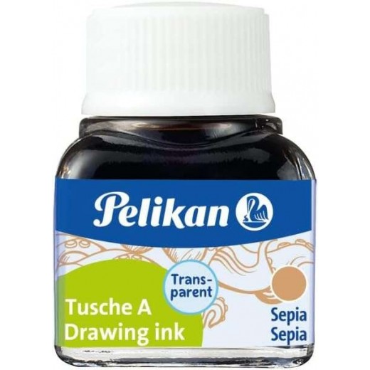 Pelikan Tinta China 523 10ml N.15 - 10ml - Tinta de Alta Calidad - Ideal para Dibujo y Caligrafia - Color Sepia