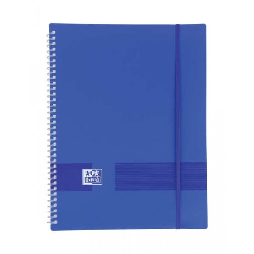 Oxford Live & Go A4 Carpeta de Fundas - Tapa de Plastico Opaco - Espiral 20 Fundas - Color Azul Marino