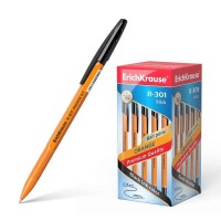 Erichkrause Boligrafo R-301 Naranja Stick 0.7 - Cuerpo Hexagonal Opaco - Punta de 0.7mm - Tinta de Secado Rapido - Color Negro