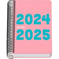 Dohe Memory Agenda Escolar Espiral A6 - Dia Pagina - Papel 70g/m2 - Cubierta de Polipropileno - Color Rosa