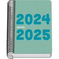 Dohe Memory Agenda Escolar Espiral A6 - Dia Pagina - Papel 70g/m2 - Cubierta de Polipropileno - Color Verde