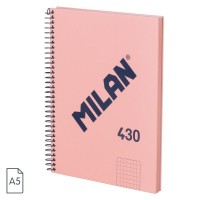 Milan Serie 1918 Cuaderno Espiral Formato A5 Cuadricula 5x5mm - 80 Hojas de 95 gr/m2 - Microperforado