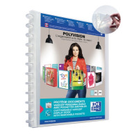 Oxford Polyvision Variozip A4+ Carpeta de Fundas Removibles - Tapa de Plastico Personalizable - 20 Fundas Transparentes - Organizacion y Proteccion para tus Documentos