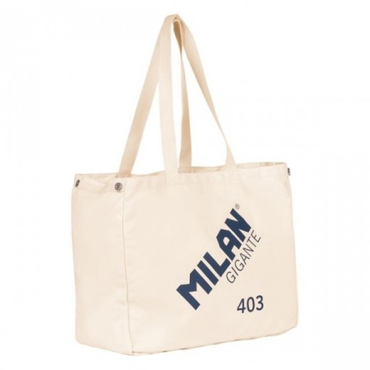 Milan Serie 1918 Gigante 403 Tote Bag Bolsa de Tela - Tamaño 51x40.5x21.5cm - Capacidad 40L - Color Beige