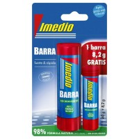 Imedio Pack de 2 Barras de Pegamento de 1x 40grs + 1x 8.2grs - Sin Disolventes - Lavable - Apto para Uso Escolar