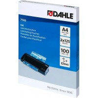 Dahle Pack de 100 Fundas para Plastificar Brillo A4 - 125 Micras - Alta Calidad - Transparente