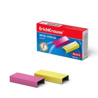 Erichkrause Caja de 1000 Grapas de Colores 24/6 - Alambre de Acero de Alta Calidad - Resistencia Mejorada - Colores Surtidos