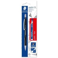 Staedtler Pack de 1 Portaminas 779 de 0.7mm + 1 Tubo de 12 Minas - Zona de Agarre Ergonomica - Resistente a Roturas