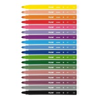 Milan Pack de 18 Rotuladores - Punta Conica 5mm - Tinta al Agua - Lavable - Colores Surtidos