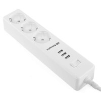 Orbegozo Regleta 3 Enchufes VDE y 3 USB - Conexion para 6 Dispositivos - Proteccion contra Sobrecarga - Ideal para Viajes - Interruptor de Seguridad - Potencia Maxima 3680W