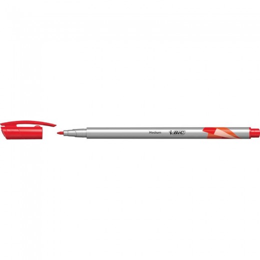 Bic Intensity Medium Rotulador de Punta Media de 0.8mm - Tinta con Base de Agua - Color Rojo