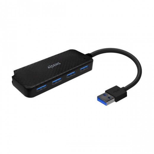 Aisens Hub USB 3.0 - Tipo A/M-4X Tipo A/H - 15cm - Color Negro