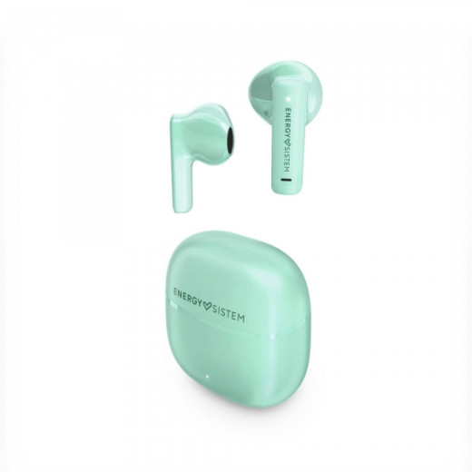 Energy Sistem Auriculares True Wireless - Bluetooth 5.4 - Graves Profundos - 20h Autonomia - Materiales Reciclados - Asistente de Voz Integrado - Color Verde