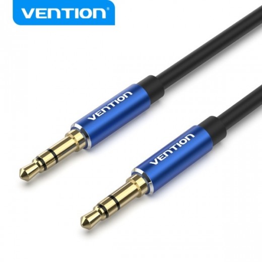 Vention Cable de Audio Estereo - Contactos Dorados - Carcasa de Aluminio - Cable 3m - Color Azul