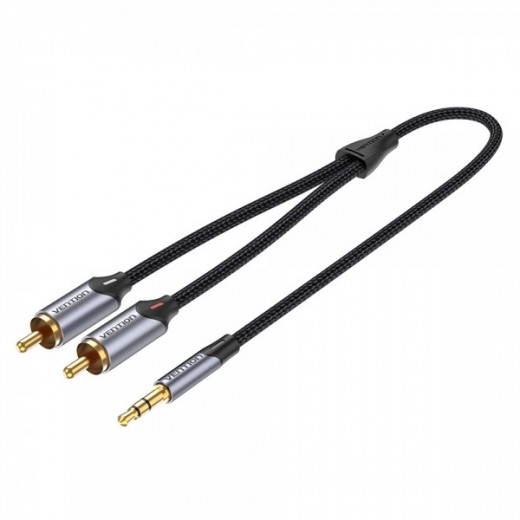 Vention Cable Estereo Jack 3.5 Macho a 2x RCA Macho - 3m - Color Gris