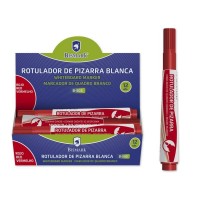 Bismark Rotulador para Pizarra - Tinta a Base de Alcohol - Punta Media de Fibra Acrilica - Punta Redonda - Color Rojo