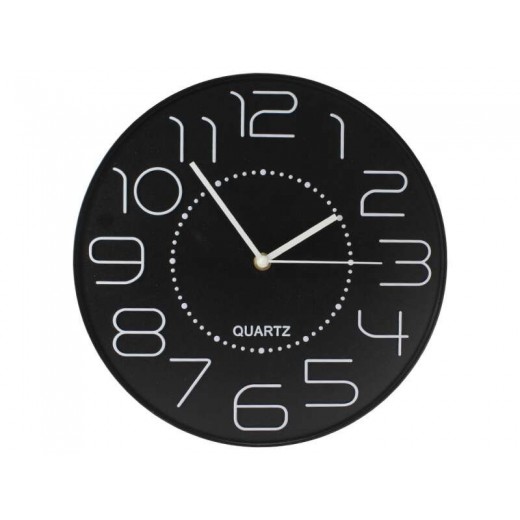 Bismark Reloj Oficina Numeros Blancos sin Cristal - Manecillas de Aluminio - Color Negro