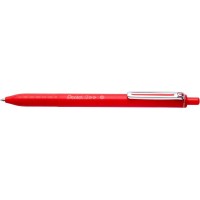 Pentel iZee Boligrafo de Bola Retractil - Punta 0.7mm - Trazo 0.35mm - Clip de Metal - Color Rojo