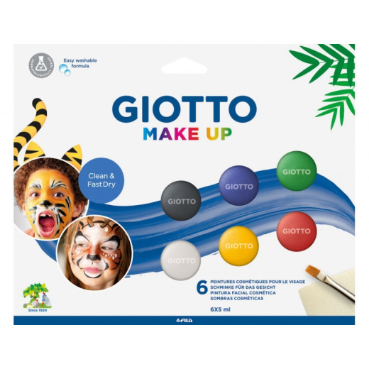 Giotto Make Up Classic Pack con 6 Maquillajes Faciales - Se Lava con Agua - Dermatologicamente Testado - Colores Clasicos Surtidos