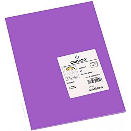 Canson Guarro Pack de 50 Cartulinas Iris A4 de 185g - 21x29.7cm - Color Violeta