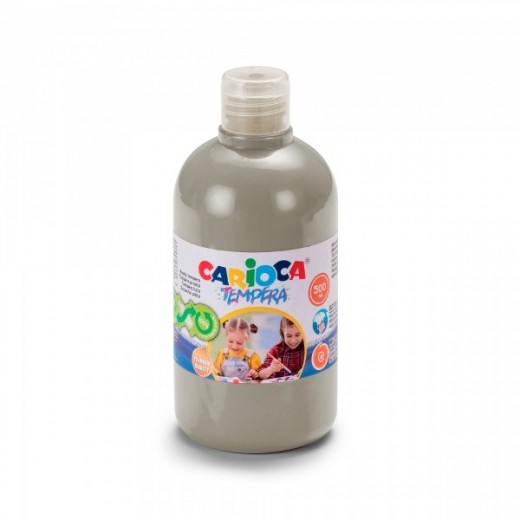 Carioca Botella de Tempera 500ml - Superlavable - Facil de Mezclar - Alta Opacidad - Color Plata