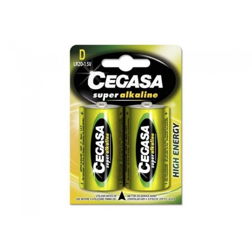 Cegasa Super Alcaline LR20 Pack 2 Pilas LR20 1.5V - Alta Tecnologia - Fiabilidad - Elevado Rendimiento