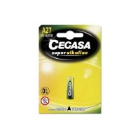 Cegasa A27 Pack de 1 Pila Alcalina A27 12V - Alta Tecnologia - Fiabilidad - Elevado Rendimiento - Maximas Prestaciones