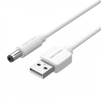 Vention Cable Alimentacion USB-A Macho a DC 5.5mm Macho - 1m - Color Blanco