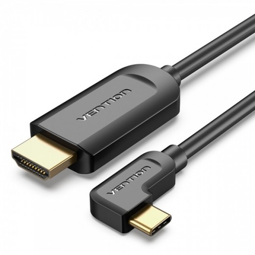 Vention Cable USB-C Macho a HDMI 2.0 Macho Angulo Recto - 1.5m - Color Negro