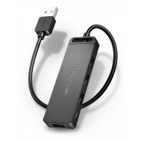 Vention HUB 4 en 1 USB 2.0 Macho a 4xUSB Hembra - 0.15m - Color Negro