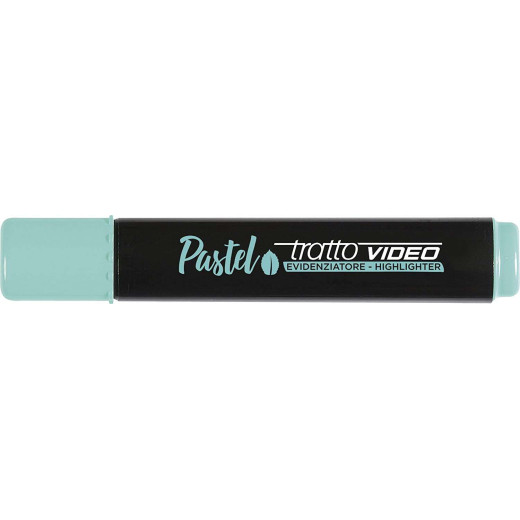 Tratto Video Pastel Marcador Fluorescente - Punta Biselada - Tinta al Agua - Secado Rapido - Color Verde Menta