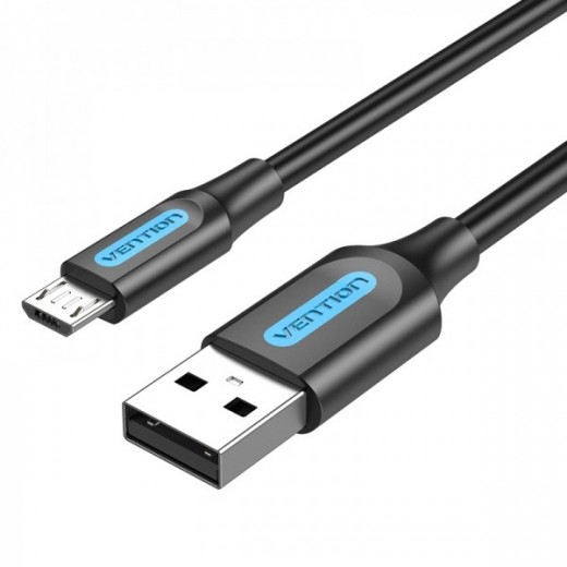 Vention Cable USB 2.0 Macho a MicroUSB Macho - 3m - 3A 60W 480Mbps - Color Negro