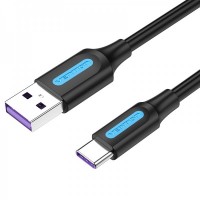 Vention Cable USB 2.0 Macho a USB-C Macho - 1.5m - 5A 100W 480Mbps - Color Negro